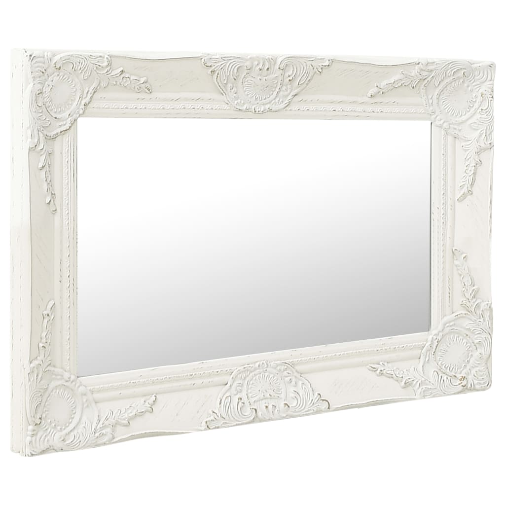 NNEVL Wall Mirror Baroque Style 60x40 cm White