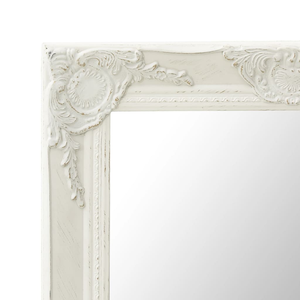 NNEVL Wall Mirror Baroque Style 60x40 cm White